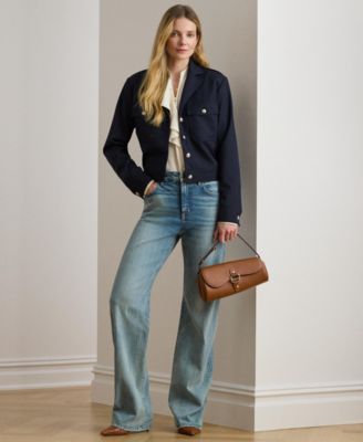 Women's Cropped Wool-Blend Twill Jacket