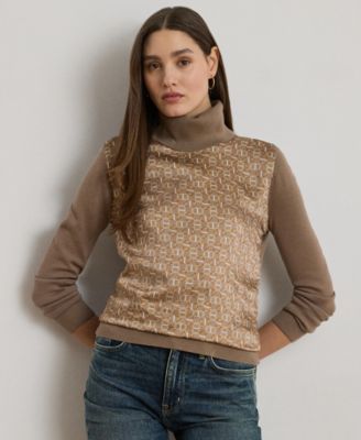 Lauren Ralph Lauren - Women's Geo-Print Wool-Blend Turtleneck Sweater