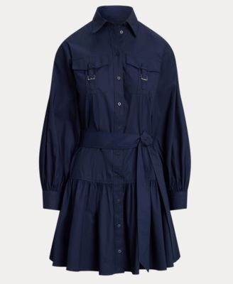 Women's Buckle-Trim Cotton-Blend Dress