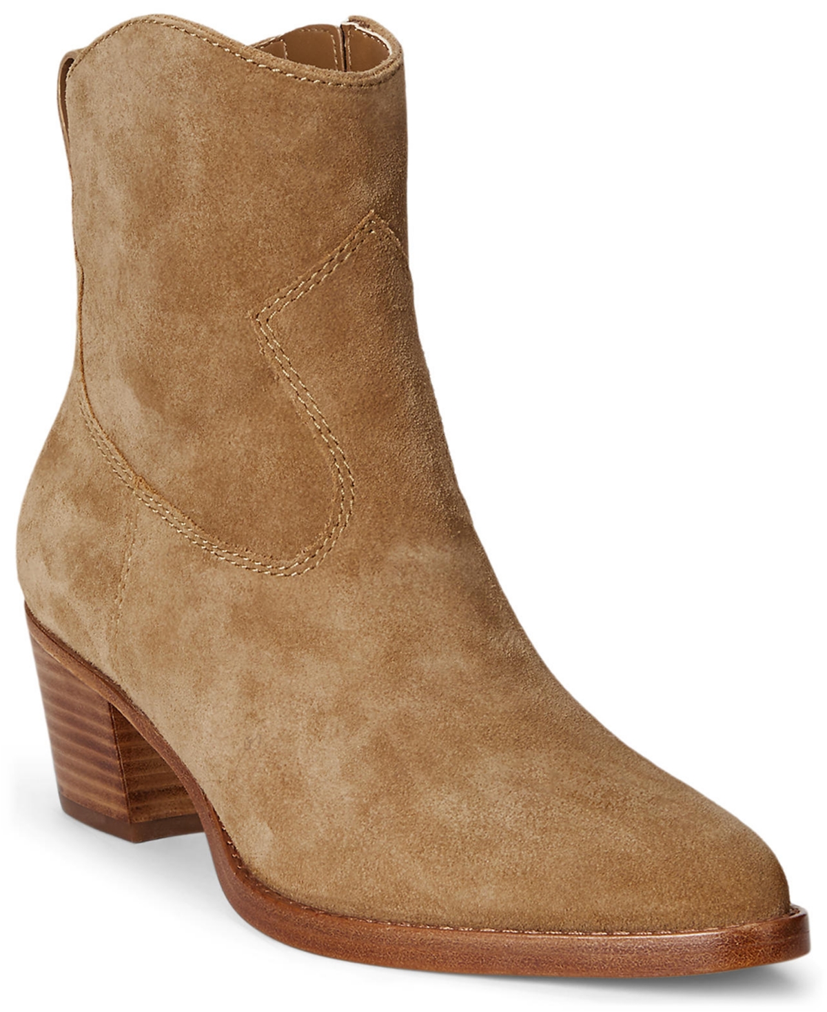 Women's Harpher Burnished Leather Booties - Camel Leather