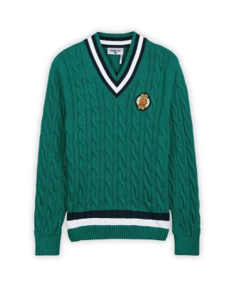Men's Cotton Cable Knit Cricket Sweater