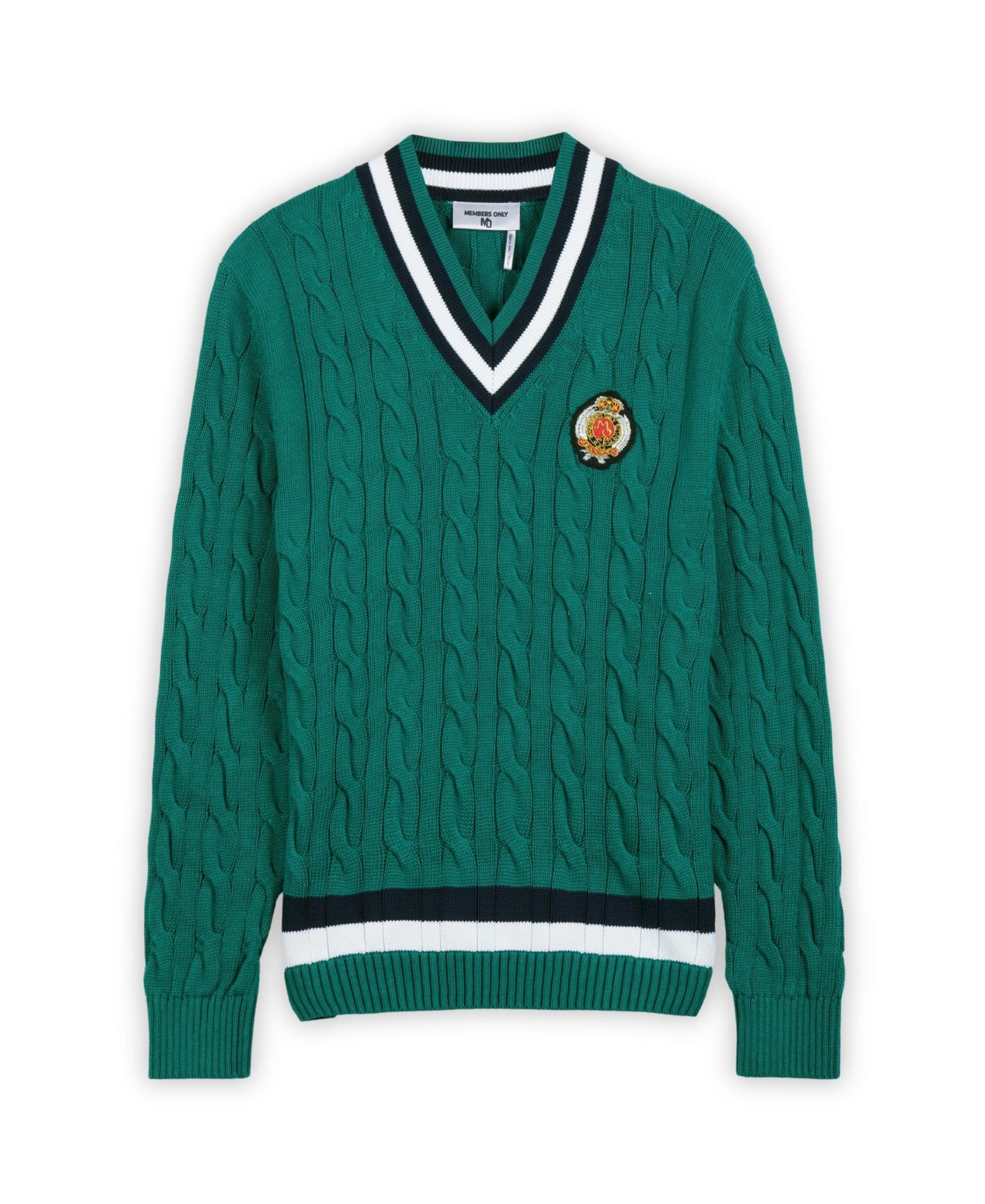Men's Cotton Cable Knit Cricket Sweater