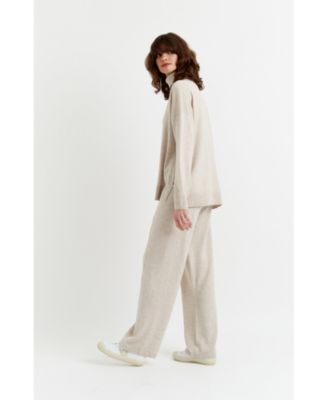 Women's Relaxed Roll Neck Wool & Cashmere Sweater