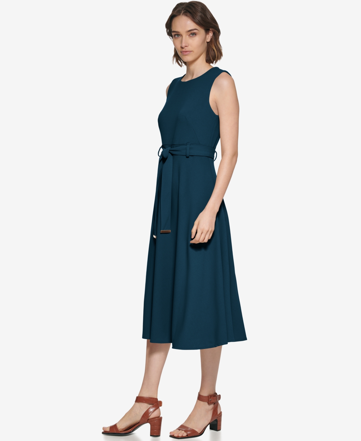 Calvin Klein Women's Sleeveless Midi A-Line Dress