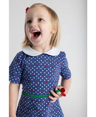 Big Girls Polka Dot Cherry Printed Knit Dress