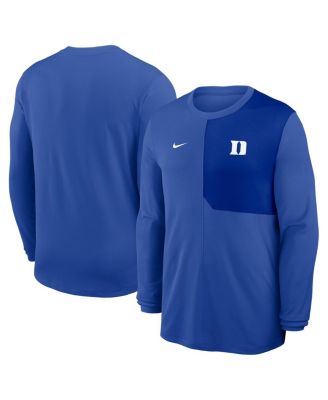 Nike - Men's Royal Duke Blue Devils 2025 Sideline Coach UV Performance Long Sleeve T-Shirt