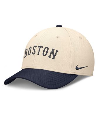 Nike - Men's Natural/Navy Boston Red Sox Statement Rise Performance Flex Hat