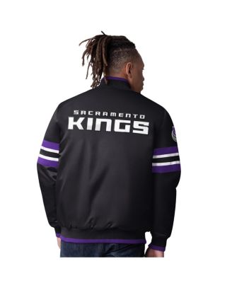 Men's Black Sacramento Kings Scout Varsity Satin Full-Snap Jacket