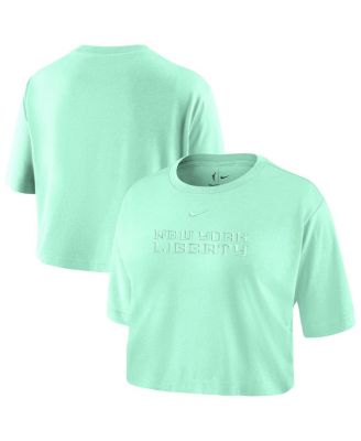 Nike - Women's&nbsp;Mint New York Liberty Basketball Tonal Wordmark Cropped T-Shirt