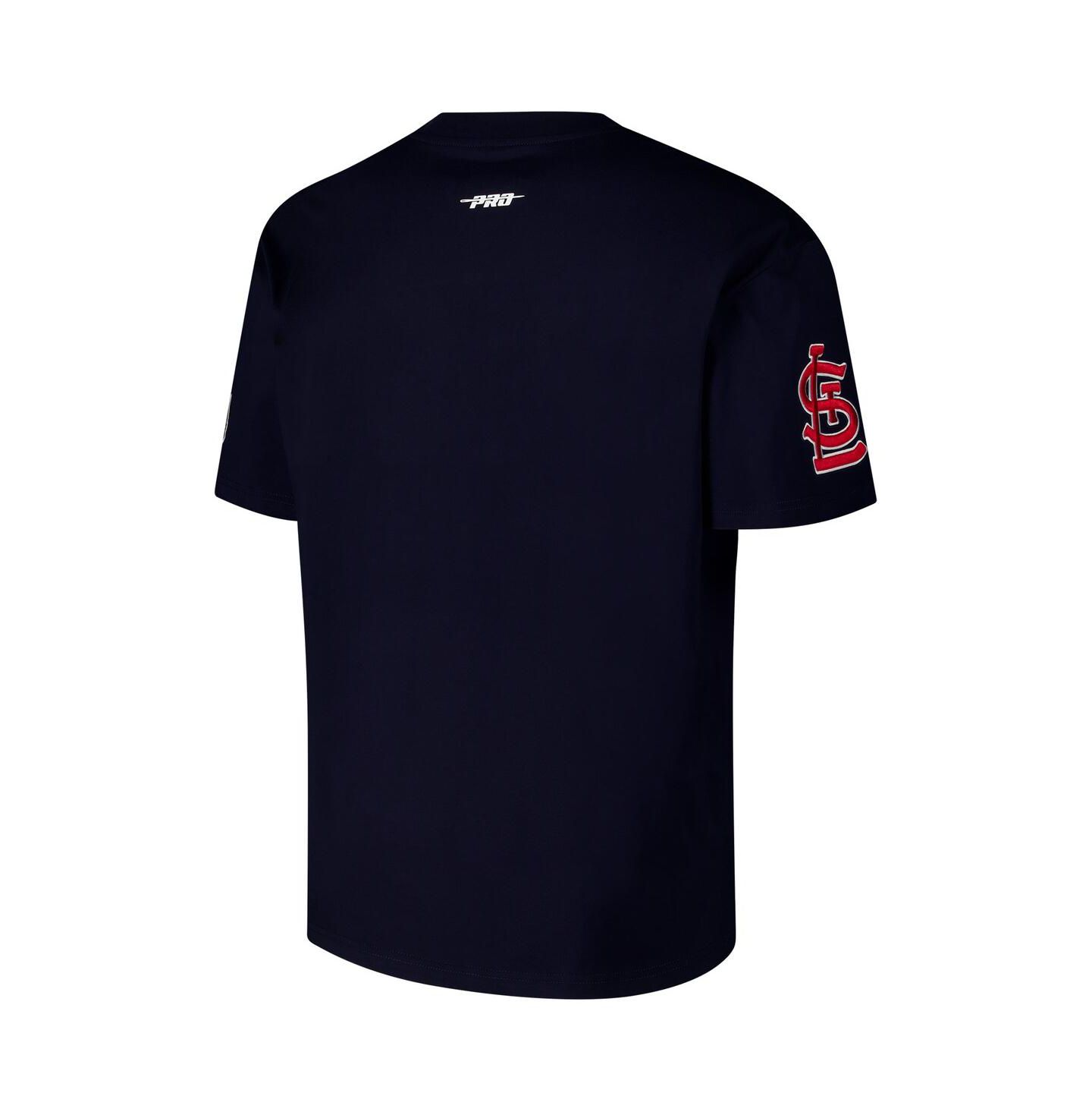 Мужская футболка Pro Standard Navy St. Louis Cardinals Turn It Up Dropped Shoulder — фото 2