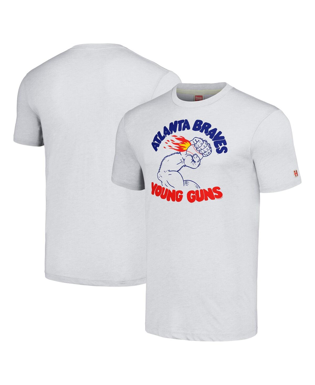 Men's Gray Atlanta Braves Doodle Collection Young Guns Tri-Blend T-Shirt - Gray