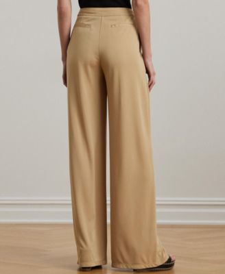 Women's Pleated Stretch Jersey Wide-Leg Pants