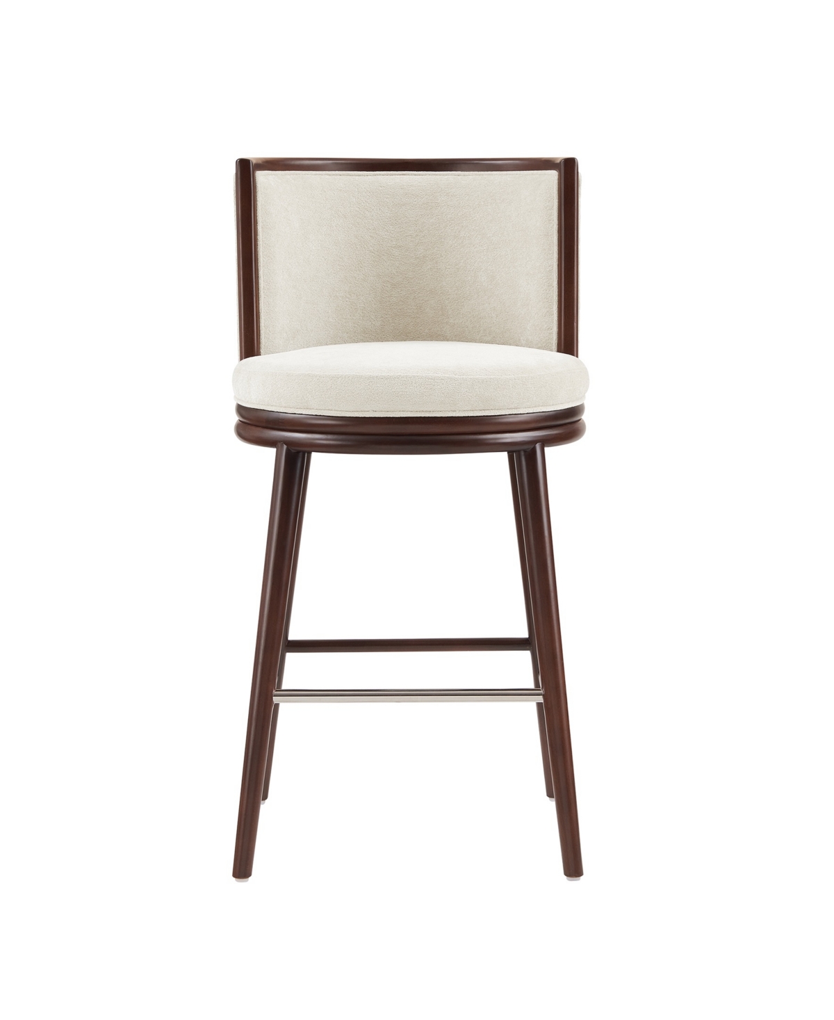 Manhattan Comfort 40" Evalyn Chenille Upholstered Barstool In White