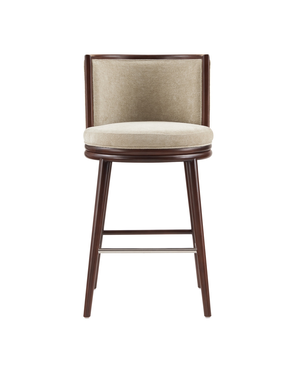 Manhattan Comfort 40" Evalyn Chenille Upholstered Barstool In Brown