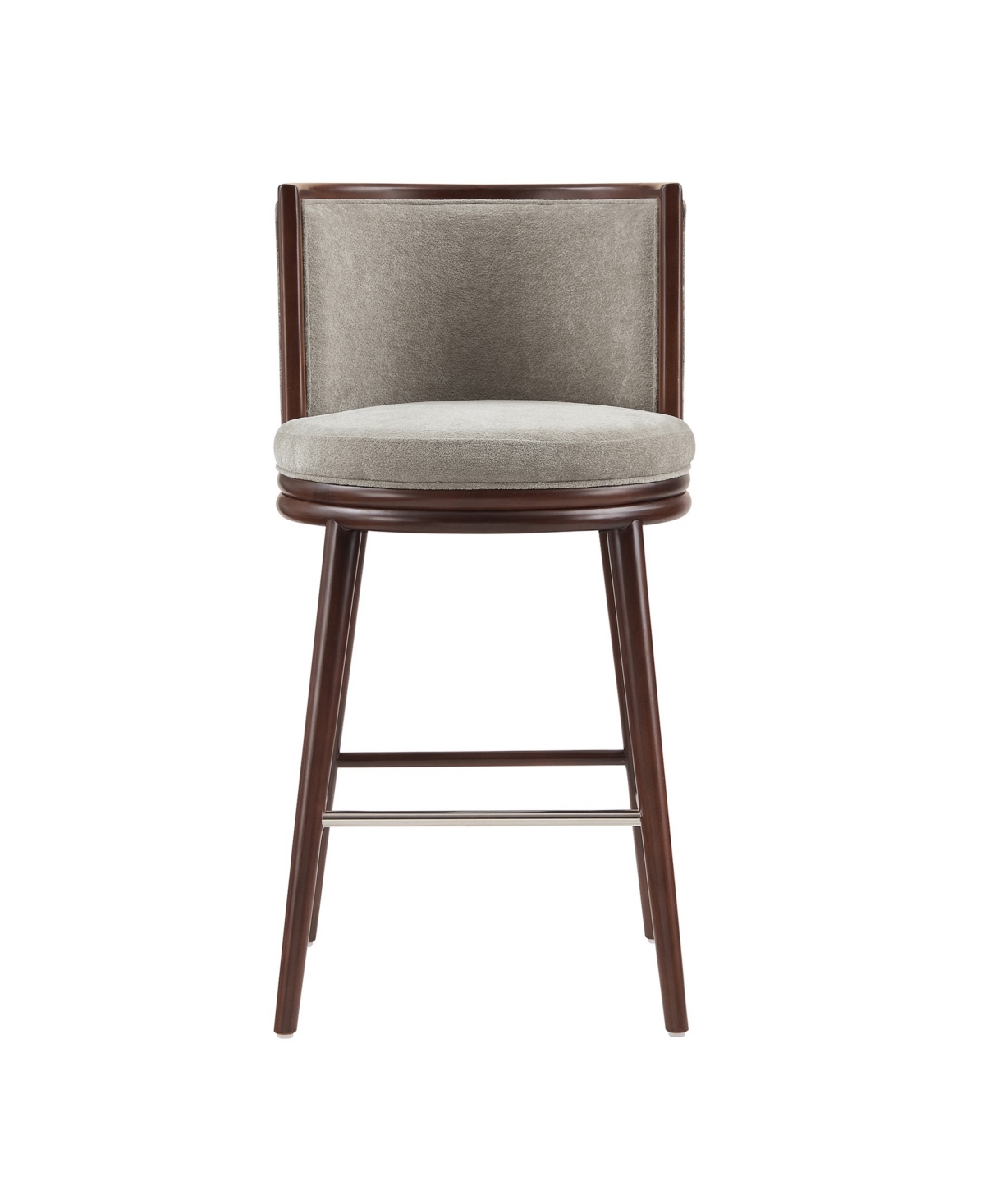 Manhattan Comfort 40" Evalyn Chenille Upholstered Barstool In Gray