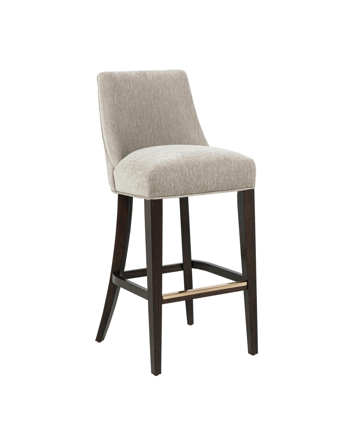 Manhattan Comfort 43.7" Beever Chenille Upholstered Barstool In Brown