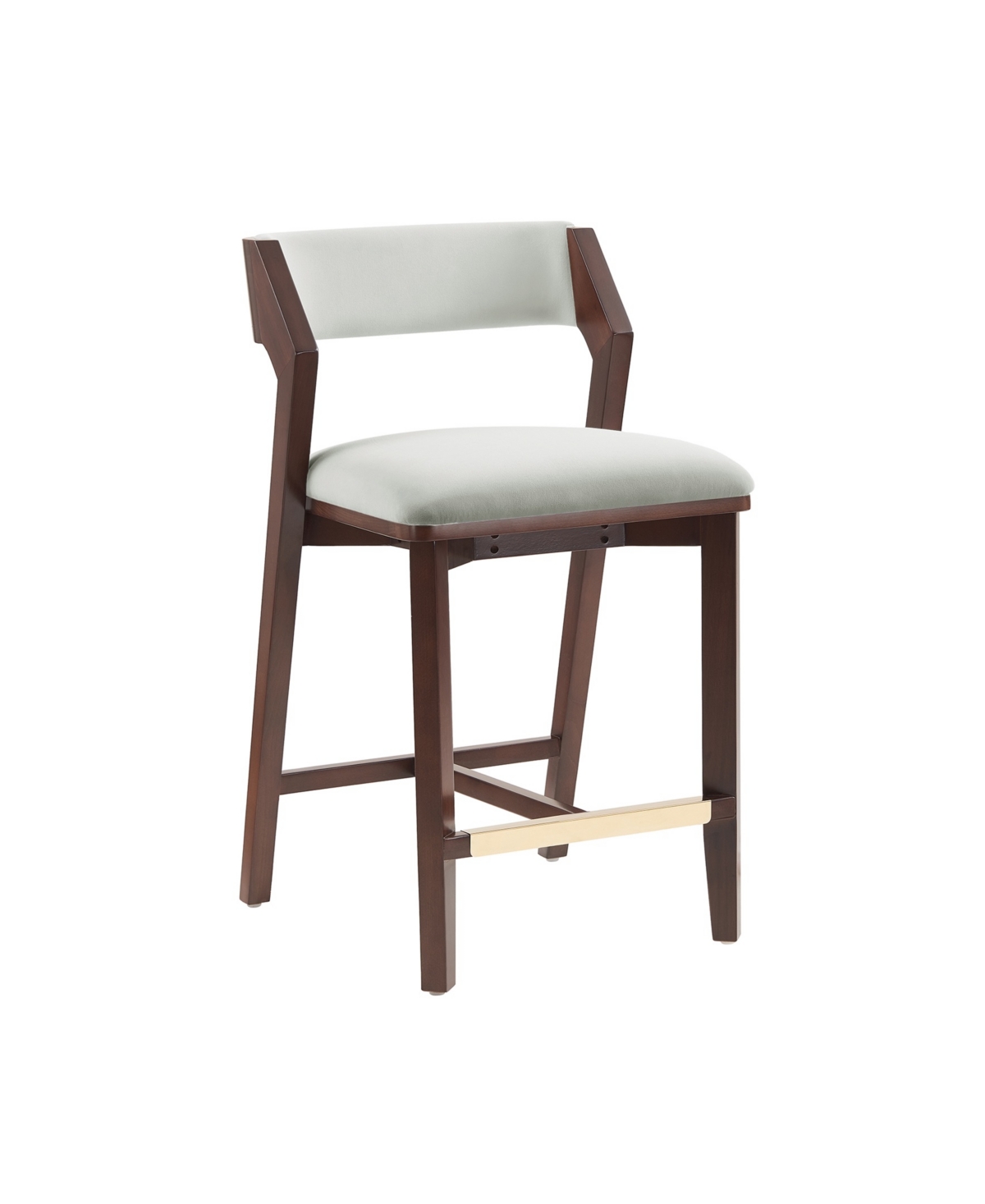 Manhattan Comfort 36.2" Patricia Velvet Upholstered Counter Stool In White