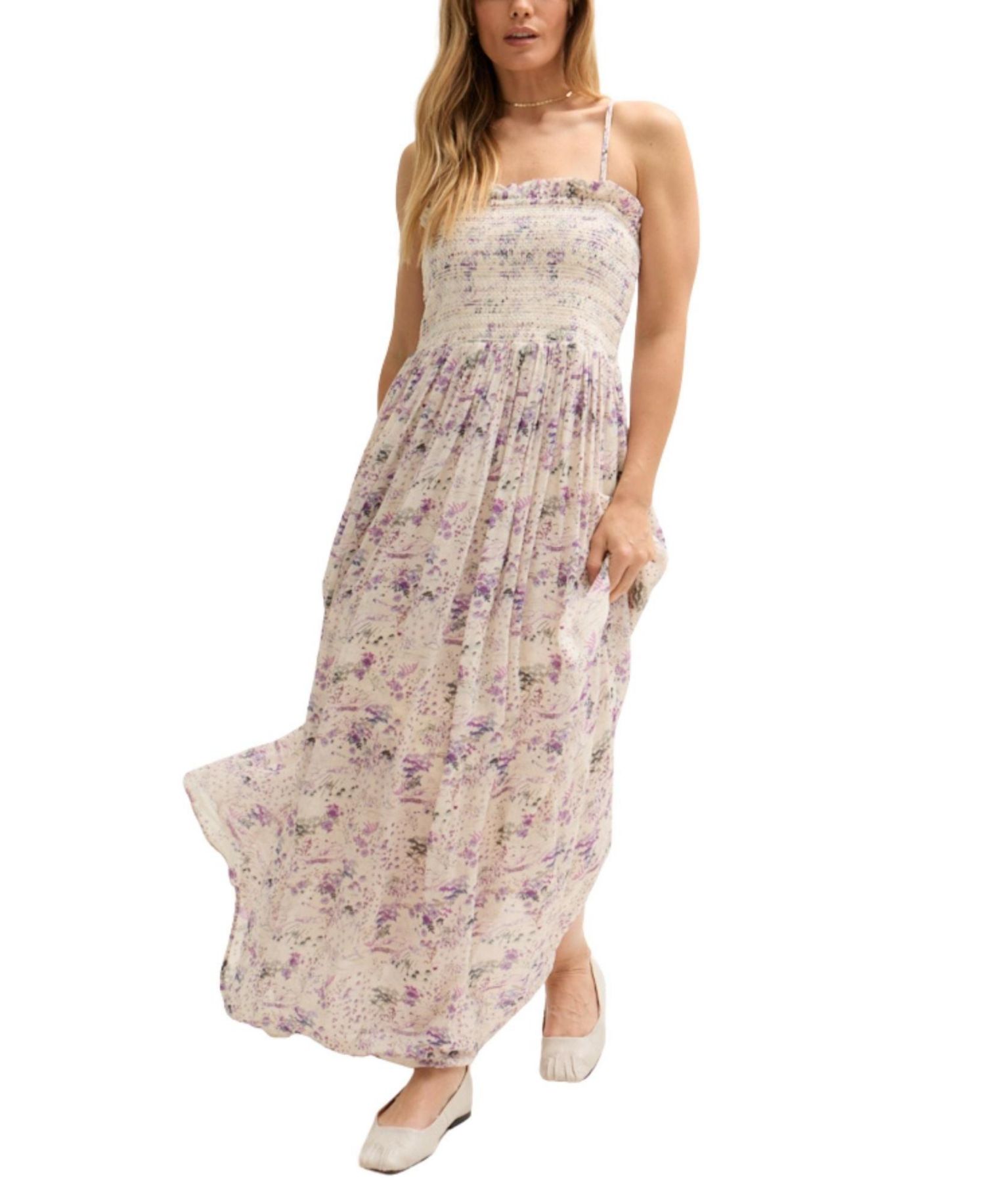 Women's Annie Smocked Print Maxi Dress