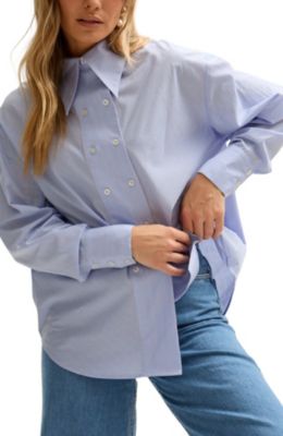 Women's Dapper Double Placket Stripe Shirt