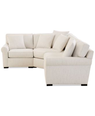 Radley Roll Arm 115" 4-Pc. Fabric L Sectional with Wedge