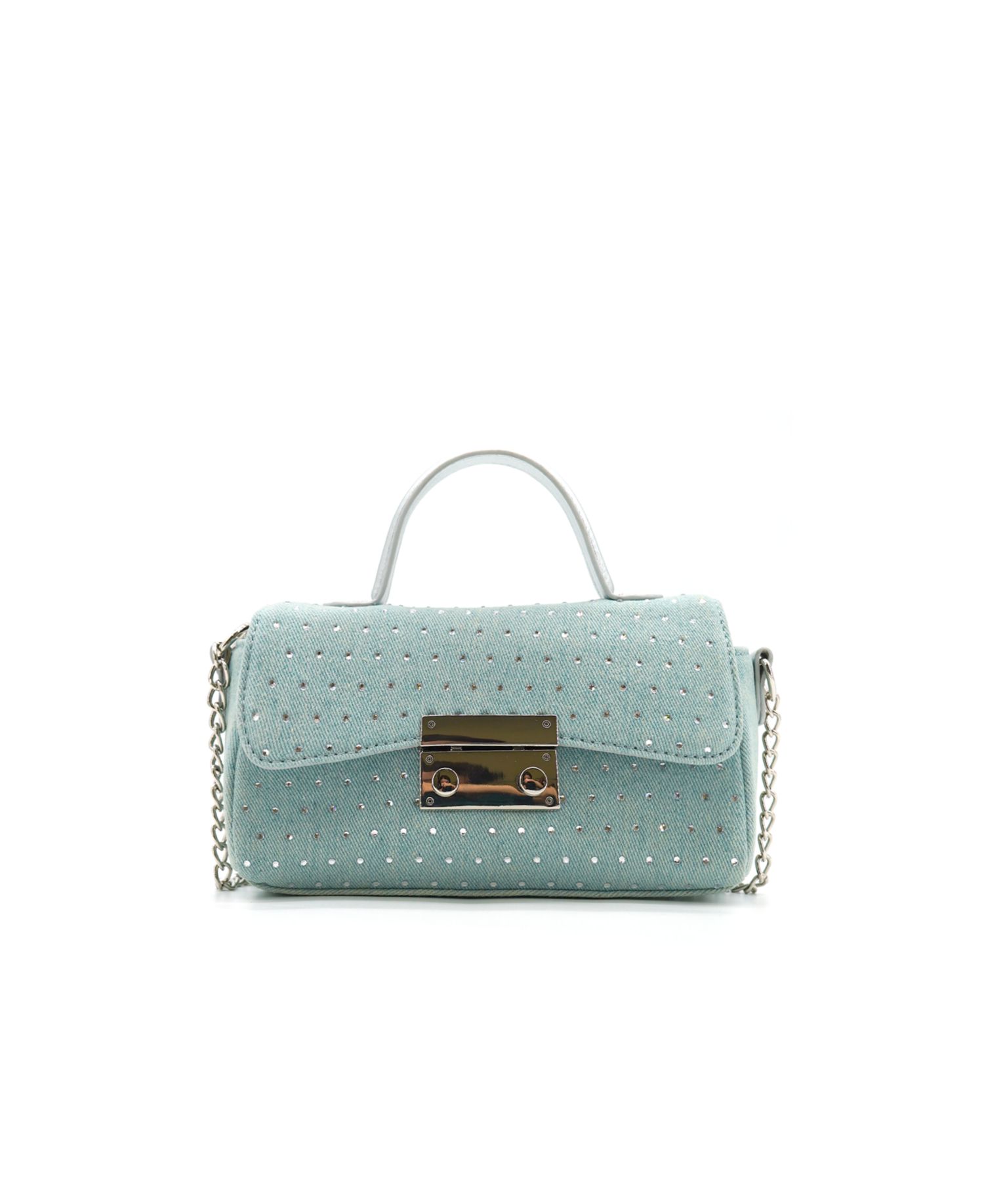 Beagle Studded Denim Crossbody Bag
