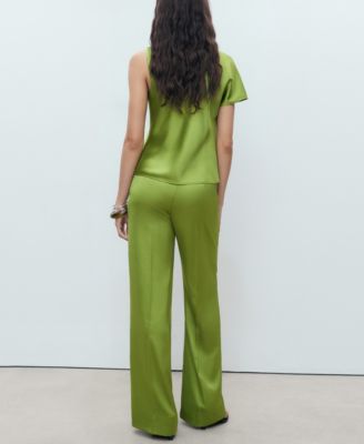 Women's Satin Straight-Fit Pants