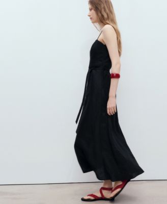 Women's Bow Linen-Blend Dress