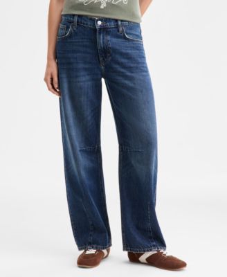 Women's Mid-Rise Barrel Wide-Leg Jeans