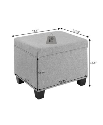 21.75" Canvas Fabric Madison Storage Ottoman