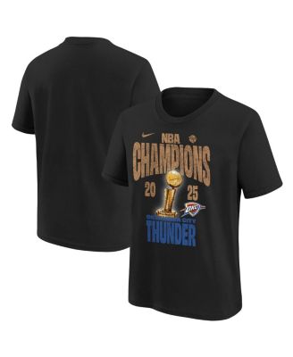 Nike - Big Boys and Girls Black Oklahoma City Thunder 2025 NBA Finals Champions Locker Room Confetti T-Shirt
