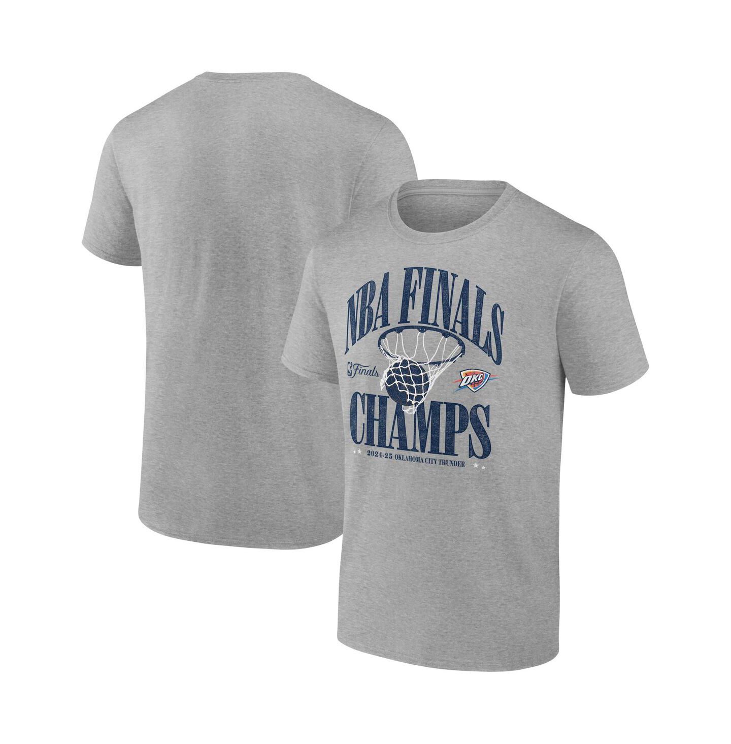 Мужская футболка Fanatics Steel Oklahoma City Thunder 2025 NBA Finals Champions Fade Away Retro — фото 1