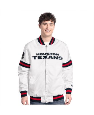 Starter - Men's White Houston Texans Scout Full-Snap Varsity Jacket