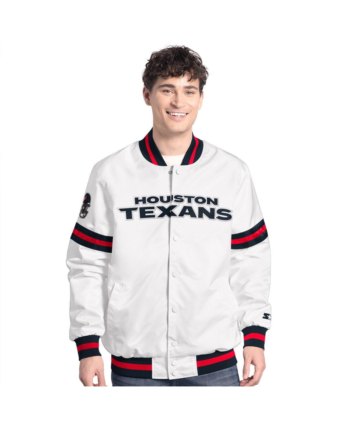 Men's White Houston Texans Scout Full-Snap Varsity Jacket - White