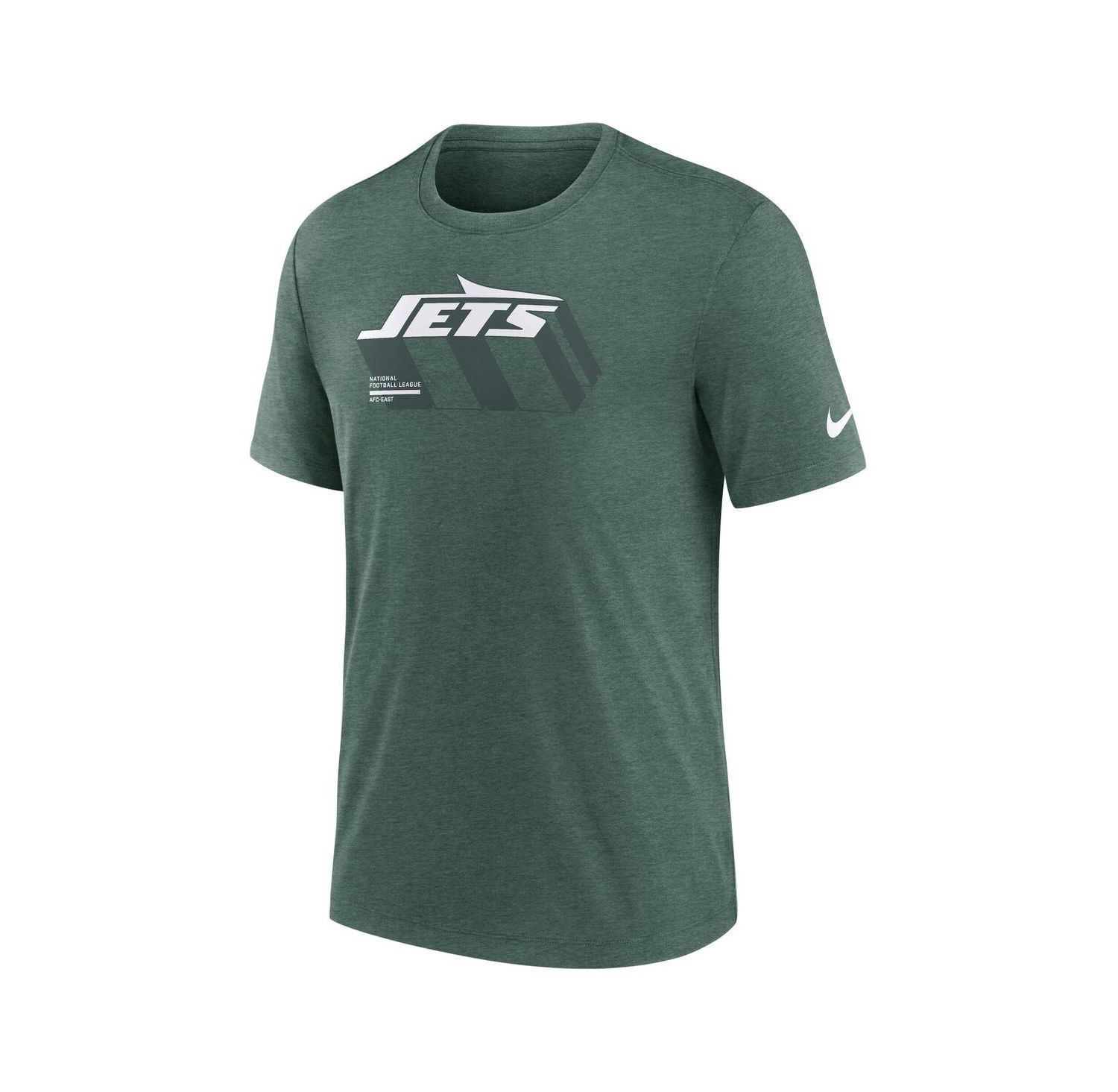 Men's Heather Green New York Jets Long Pass Tri-Blend T-Shirt
