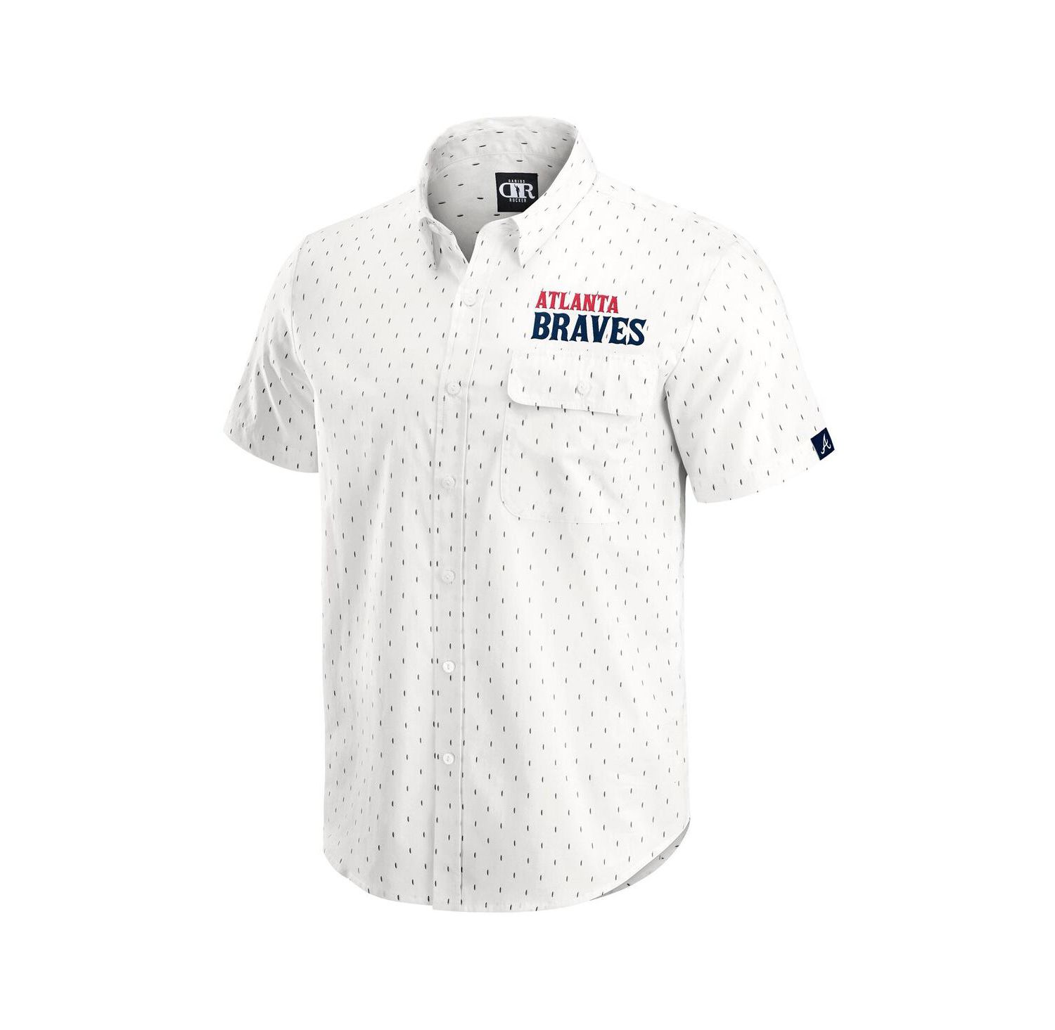 Darius Rucker Collection by Men's Cream Atlanta Braves Printed Button-Down Shirt