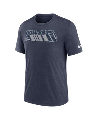 Men's Heather Navy Dallas Cowboys Long Pass Tri-Blend T-Shirt