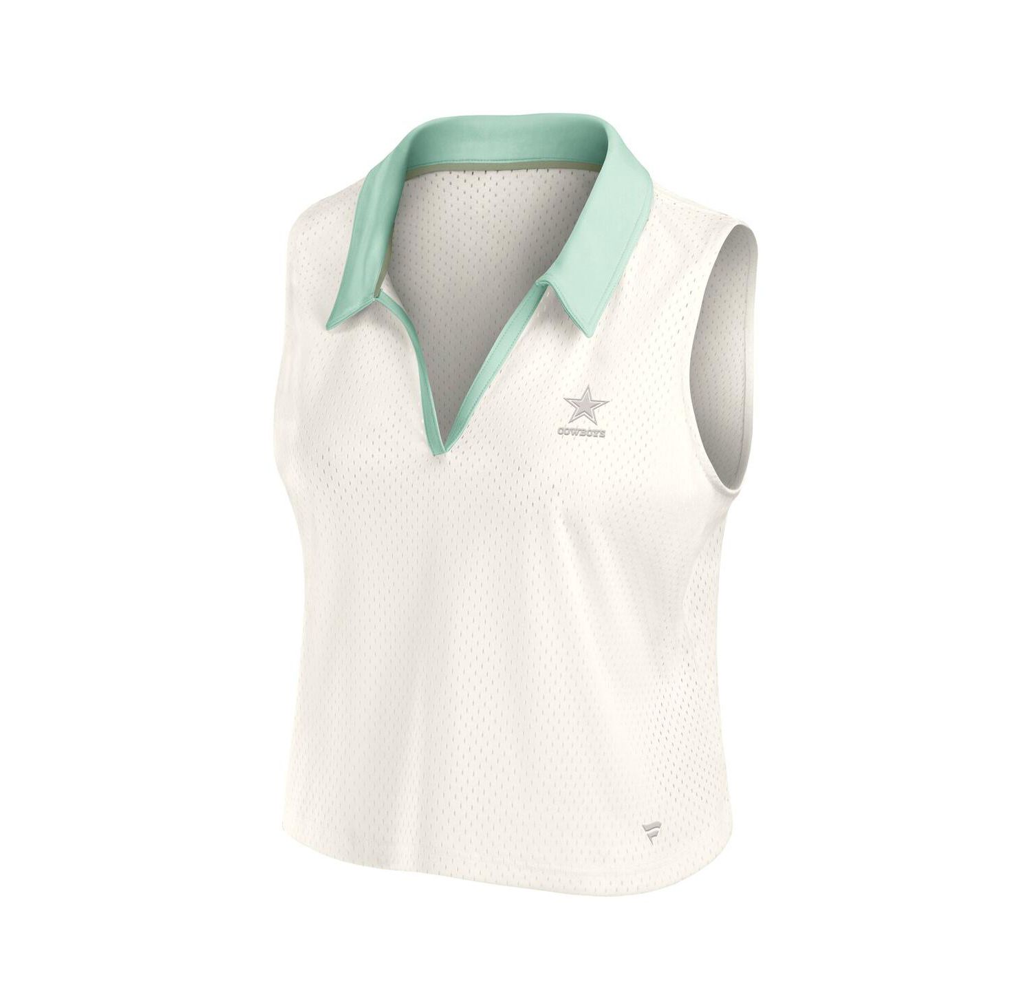 Women's Cream Dallas Cowboys Studio Wellness V-Neck Tank Top