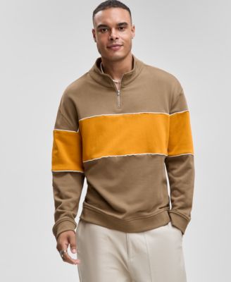 Mode of One - Men's Relaxed-Fit Half-Zip Sweatshirt