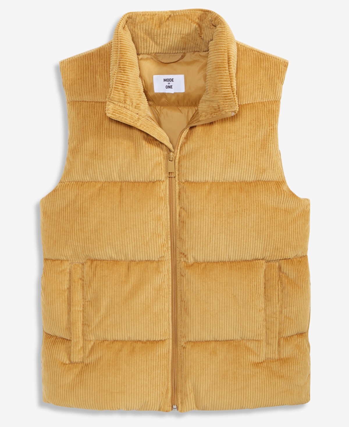 Mode Of One Men's Relaxed-fit Corduroy Puffer Vest, Macy's Exclusive In Orange