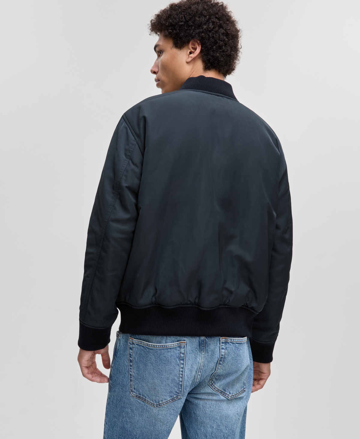 Mode Of One Men's Relaxed-fit Reversible Bomber Jacket, Macy's Exclusive In Black
