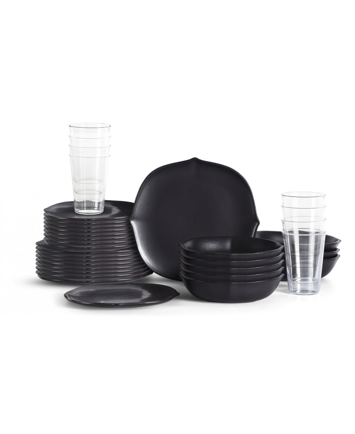 Baskerville 32 Pc. Dinnerware & Glassware Set, Service for 8 - Light Blue