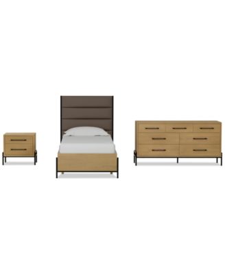 Linstead 3-Pc. Twin Upholstered Set (Bed, Dresser & Nightstand), Created for Macy's