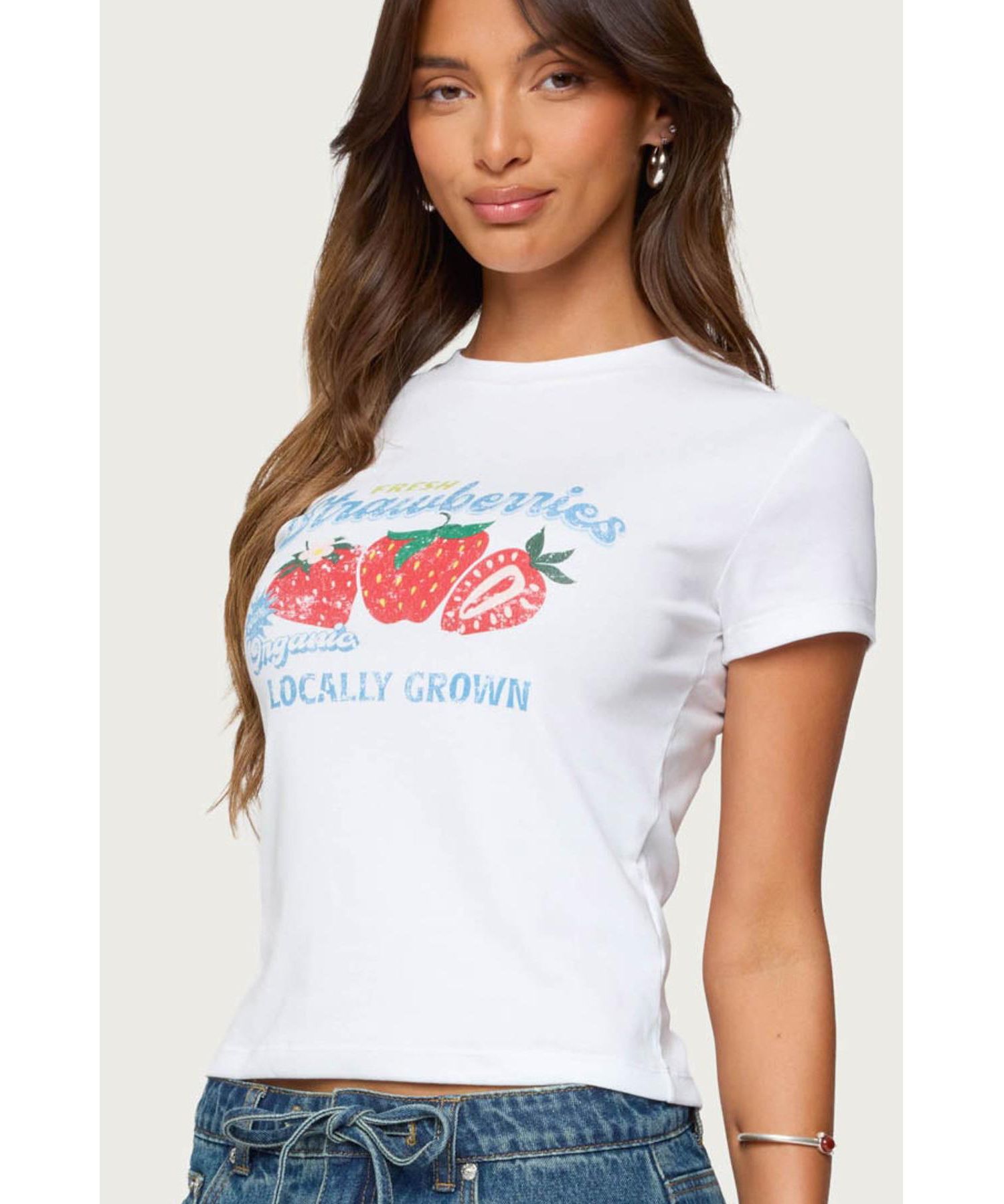 Womens Fresh Strawberries Graphic T Shirt