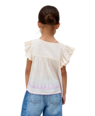 Mariana Flutter Sleeve Embroidered Blouse