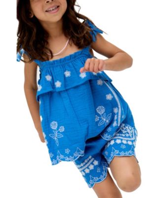 Savvanah Frill Neck All Over Embroidered Co-Ord Set