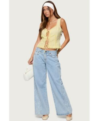 Women's Fiore Eyelet Tie Front Top