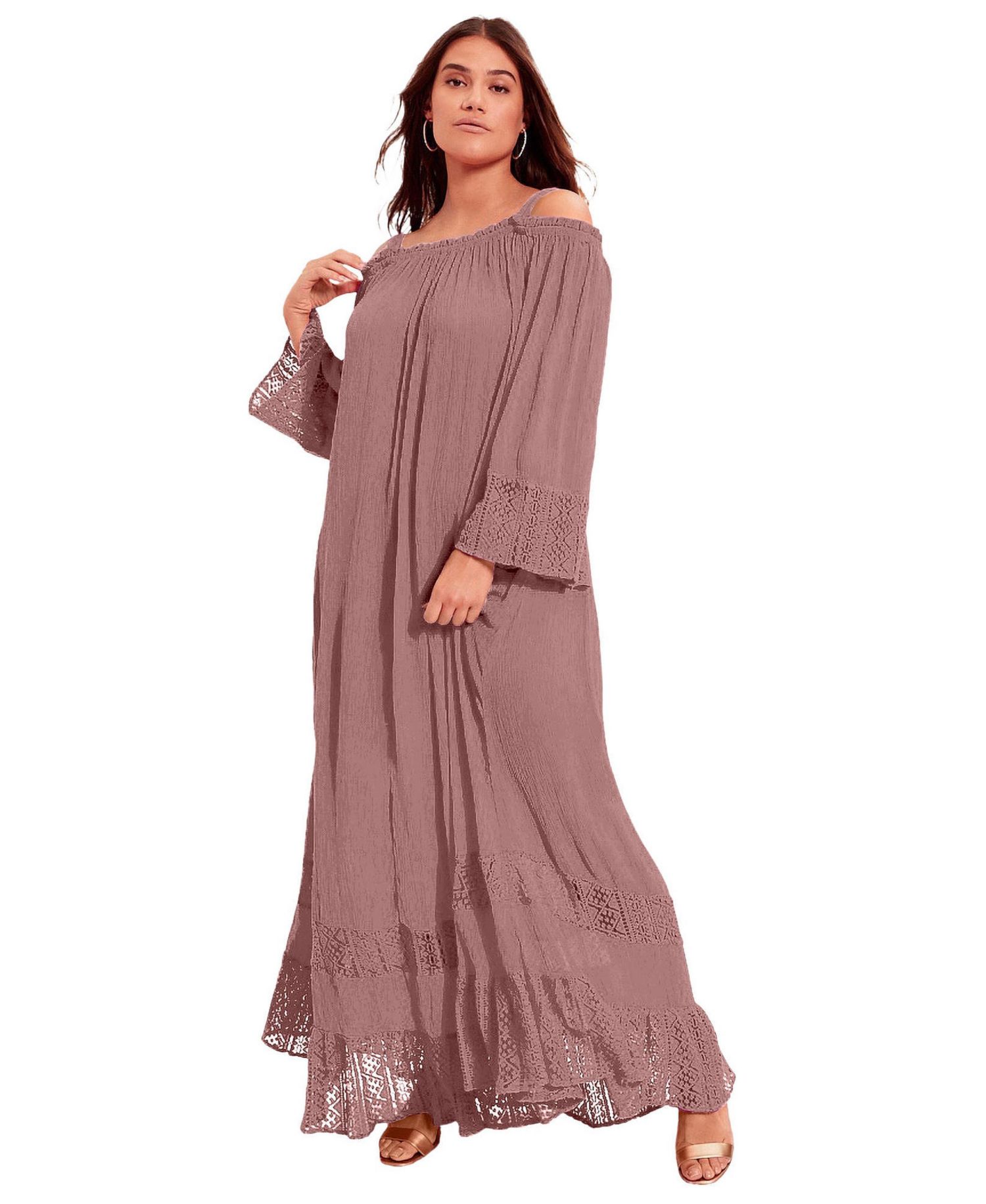 Women's June and Vie Off-The-Shoulder Maxi Dress