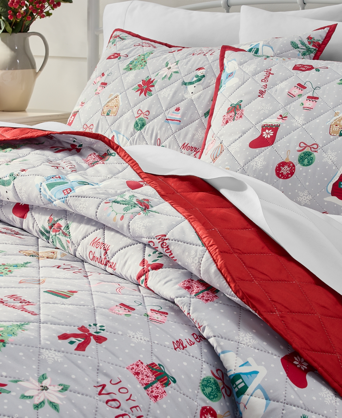 Holiday Lane Holiday Icons 4-Pc. Quilt Tote Set, Full/Queen, Exclusively for Macy's