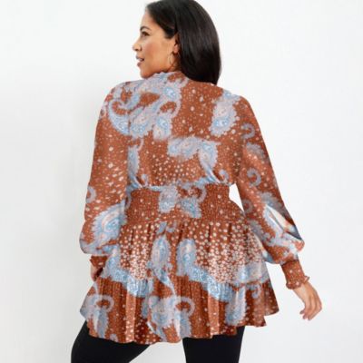 Women's June + Vie Smocked Georgette Tunic