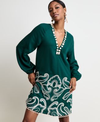 Women's Embroidered A-Line Dress, Macy's Exclusive - | Alix Friedberg Capsule Collection